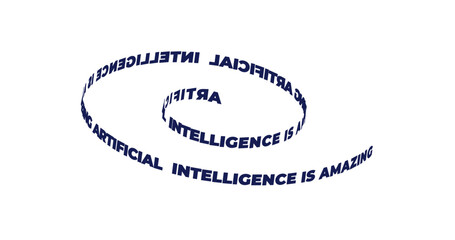 Circular Text Artificial Intelligence is Amazing on White Background