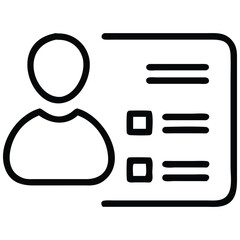 Personal Details Icon Profile Data, Form Entries, and Selection Boxes Outlined