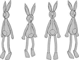 Obraz premium vector illustration of cute animal rabbit doll design with long ears