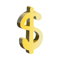 3d dollar currency symbol. Single element for design