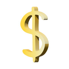 3d dollar currency symbol. Single element for design