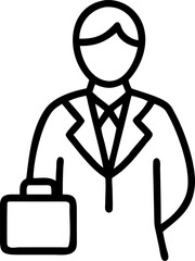 Businessman in Suit Holding Briefcase Silhouette Illustration