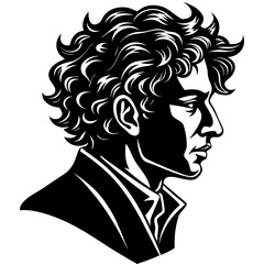 Silhouettes of a woman and man reading books in a business setting