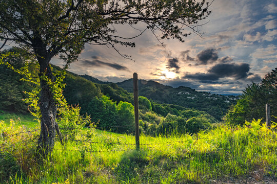 Day end in the mountain