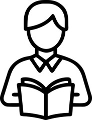 Silhouettes of a woman and man reading books in a business setting