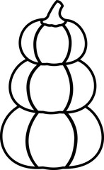 Three-layer pumpkin outline flat vector design.
fall pumpkin outline cartoon.
Transparent background. SVG file.