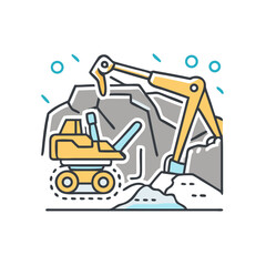 excavator, digging-mine-icon