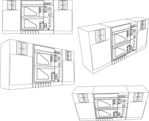 vector illustration of old classic vintage compo tape design for listening to music 
