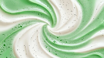 Abstract swirling pattern with green and white colors, perfect for modern design