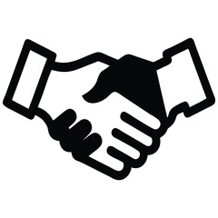 Simple Agreement Icon Depicting a Handshake for Business and Partnership Deals