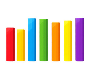  “Flat Minimalist Bar Chart with Colorful Bars, PNG”.