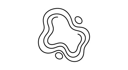 Fototapeta premium Abstract Organic Shape with Concentric Lines and Circles