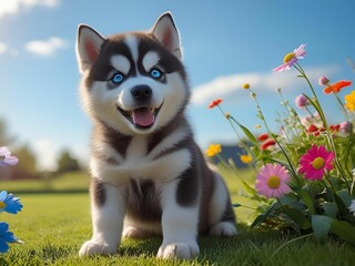 ハスキーの子犬[GenerativeAI]