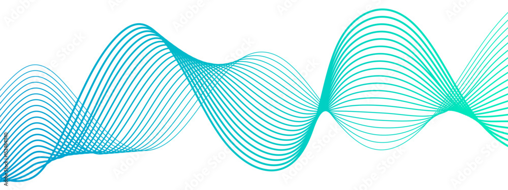 Aufkleber Abstract background with a flowing wave pattern and thin, smooth, evenly spaced lines. Lines form soft, overlapping curves and loops convey a sense of motion, fluidity, and lightness. 