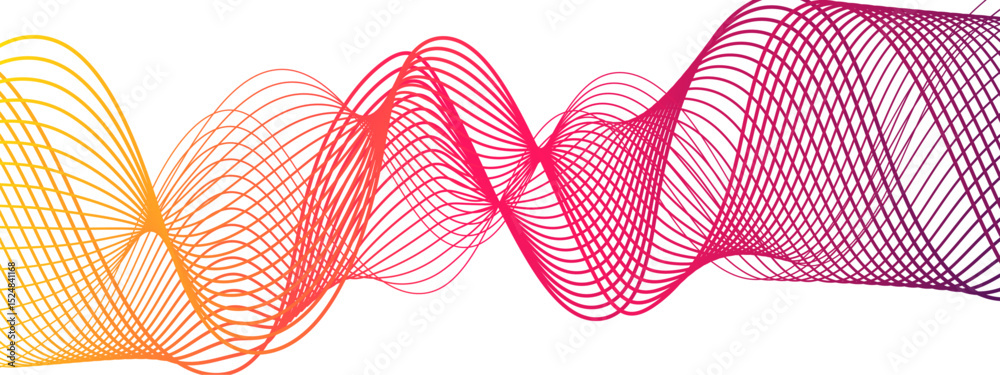 Fototapete Abstract background with a flowing wave pattern and thin, smooth, evenly spaced lines. Lines form soft, overlapping curves and loops convey a sense of motion, fluidity, and lightness. 