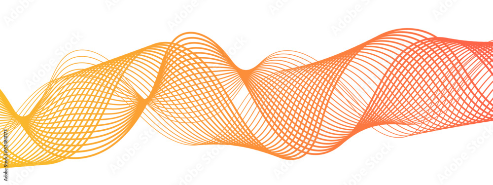 Poster Abstract background with a flowing wave pattern and thin, smooth, evenly spaced lines. Lines form soft, overlapping curves and loops convey a sense of motion, fluidity, and lightness. 
