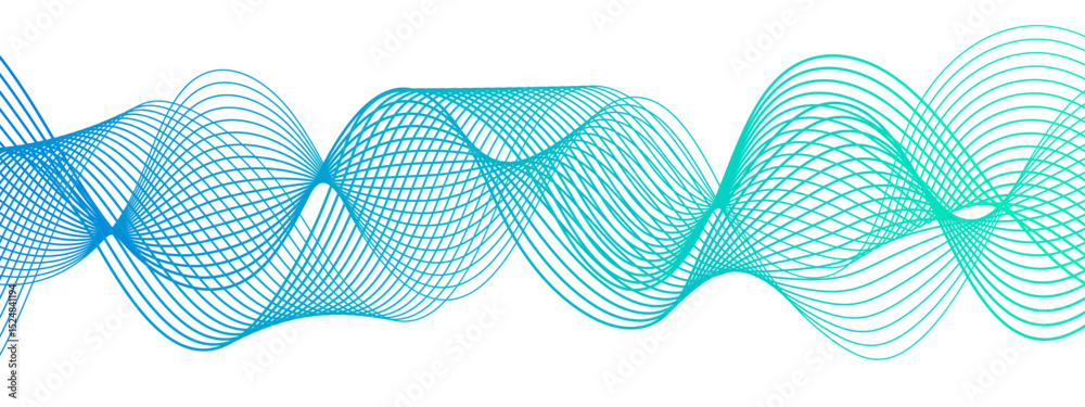 Fototapete Abstract background with a flowing wave pattern and thin, smooth, evenly spaced lines. Lines form soft, overlapping curves and loops convey a sense of motion, fluidity, and lightness. 