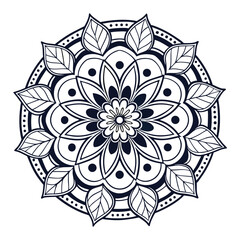 mandala, mandala design, mandala design idea, mandala design vector, mandala sample Isolated flower mandala in vector. Round line pattern. Vintage monochrome element for coloring pages and design	