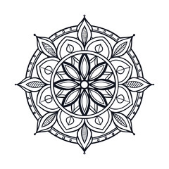 mandala, mandala design, mandala design idea, mandala design vector, mandala sample Isolated flower mandala in vector. Round line pattern. Vintage monochrome element for coloring pages and design	