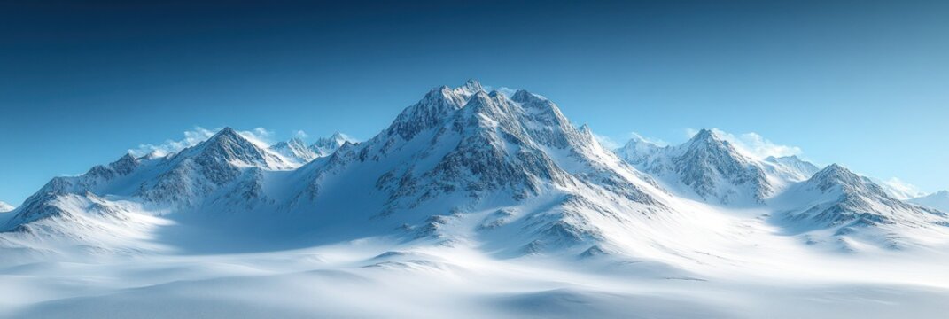 Majestic snowy mountain range