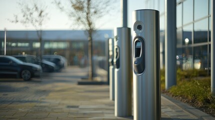 Public EV Charging Hubs - Multiple charging points in public areas.