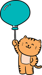 Illustration of cat with balloon
