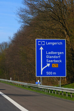 Autobahnschild Richtung Lengerich