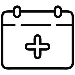 Fototapeta premium Simple Style Calendar Icon with Plus Sign for Schedule or Healthcare Concepts