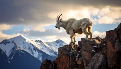 Obraz premium Mountain Goat on Cliff