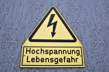 Schild Hochspannung Lebensgefahr