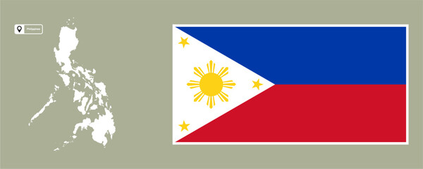 vector map and flag of the philippines