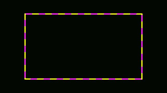 facecam Neon overlay loop. Animated facecam or webcam colorful light. Drag and drop use on transparent background. 4k