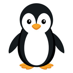 Obraz premium Cute Cartoon Penguin Illustration with Black and White Feathers and Orange Details