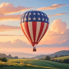 Fototapeta premium Balloon with the american flag for us national loyalty day celebration