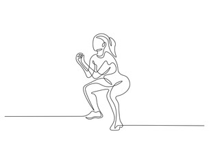 Yoga continuous line. Continuous one line drawing of yoga girl pose. Yoga, health, meditation concept. Single line drawing