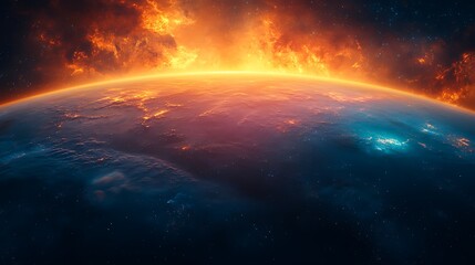 Fototapeta premium Hot and Cold Planet in Cosmic Motion High Resolution Picture