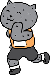 Illustration of cat running
