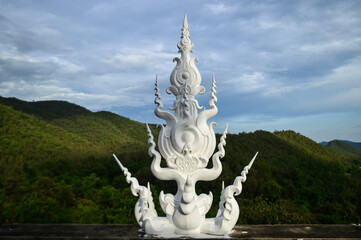 Art and Chapel, Lanna Architecture, Symbols of Buddhism, South East Asia at Phra That Doi Khu temple, Doi saket, Chiang Mai, Northern Thailand