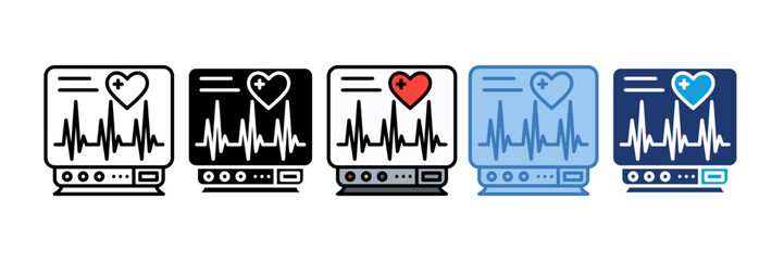 Ecg Monitor Icon Element For Design
