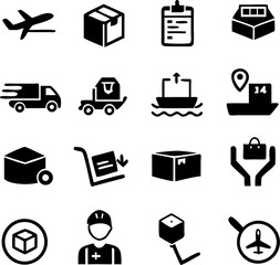 Collections of icon shipping, logistics, customer, Delivery, service, refunds, Tracking Order and more