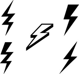 Lightning bolt icon set, Energy and thunder electricity symbol concept, vector Illustration