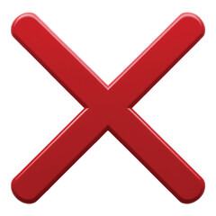 Red cross mark icon vector with bold x symbol for error cancel close delete remove rejection and warning use
