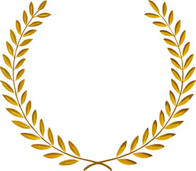 realistic golden vector laurel wreaths on transparent background. wreaths depicting an award, heraldry, achievement, victory, winner, ornate, cinema festival, Vector icon illustration.
