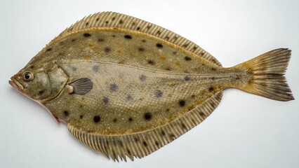 Fluke Fish (summer flounder) on studio background