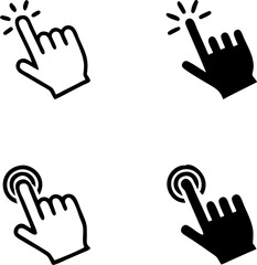 Obraz premium Touch vector icons set.Hand Cursor symbol. black Illustration isolated for graphic and web design