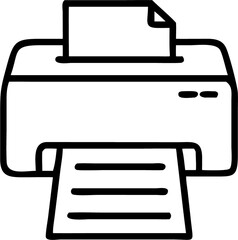 Printer vector icons in line style. Illustration isolated for graphic and web design 