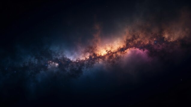 Abstract View of a Colorful Galaxy in Deep Space