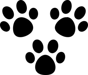 Dog or cat footprint vector icon illustration, animal f paw print isolated on white background