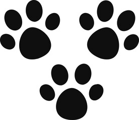 Dog or cat footprint vector icon illustration, animal f paw print isolated on white background