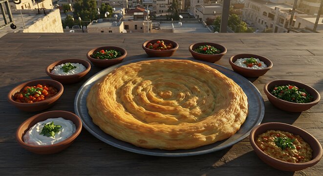 Sunset Dinner with Taboon Bread and Mezze